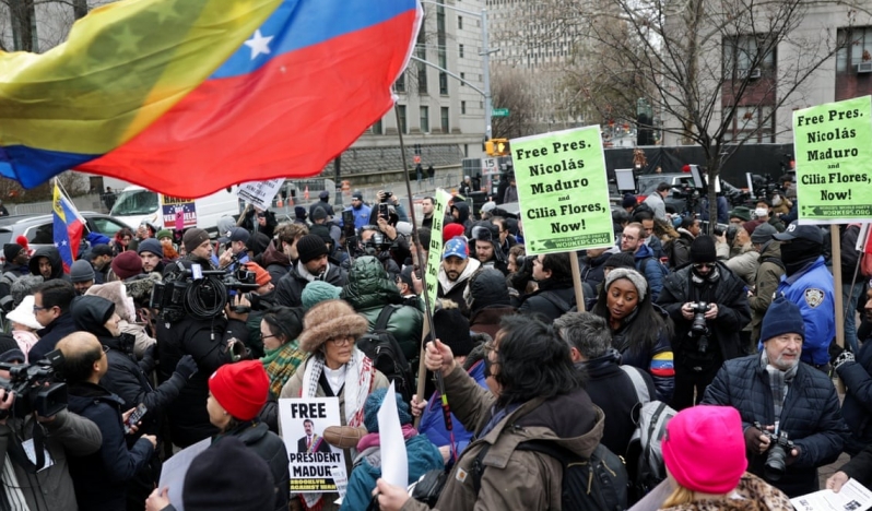 Brooklyn cezaevi önünde Maduro protestosu