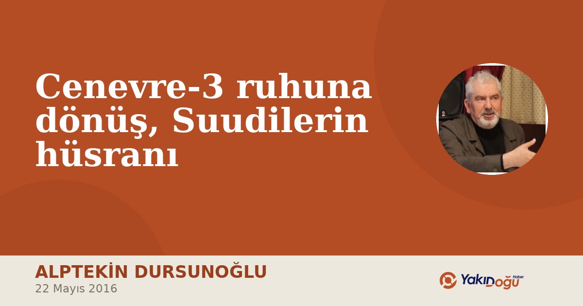 Cenevre-3 ruhuna dönüş, Suudilerin hüsranı