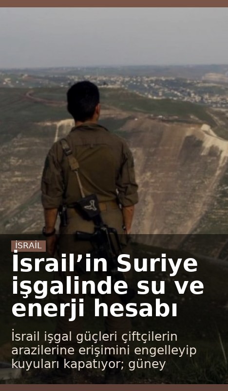 İsrail’in Suriye işgalinde su ve enerji hesabı